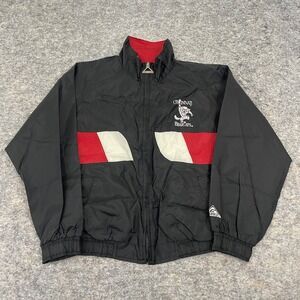 VTG Genuine Stuff Cincinnati Bearcats Windbreaker Jacket Black Kids Size M 10-12